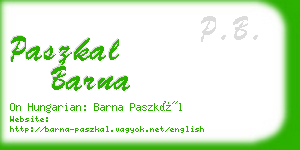 paszkal barna business card
